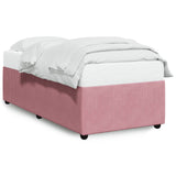 Cadre de lit sans matelas rose 90x200 cm velours