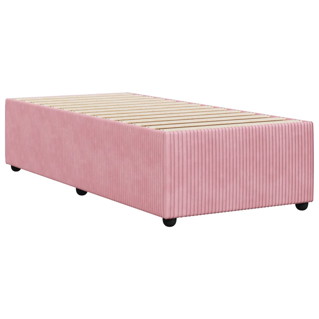 Cadre de lit sans matelas rose 90x200 cm velours