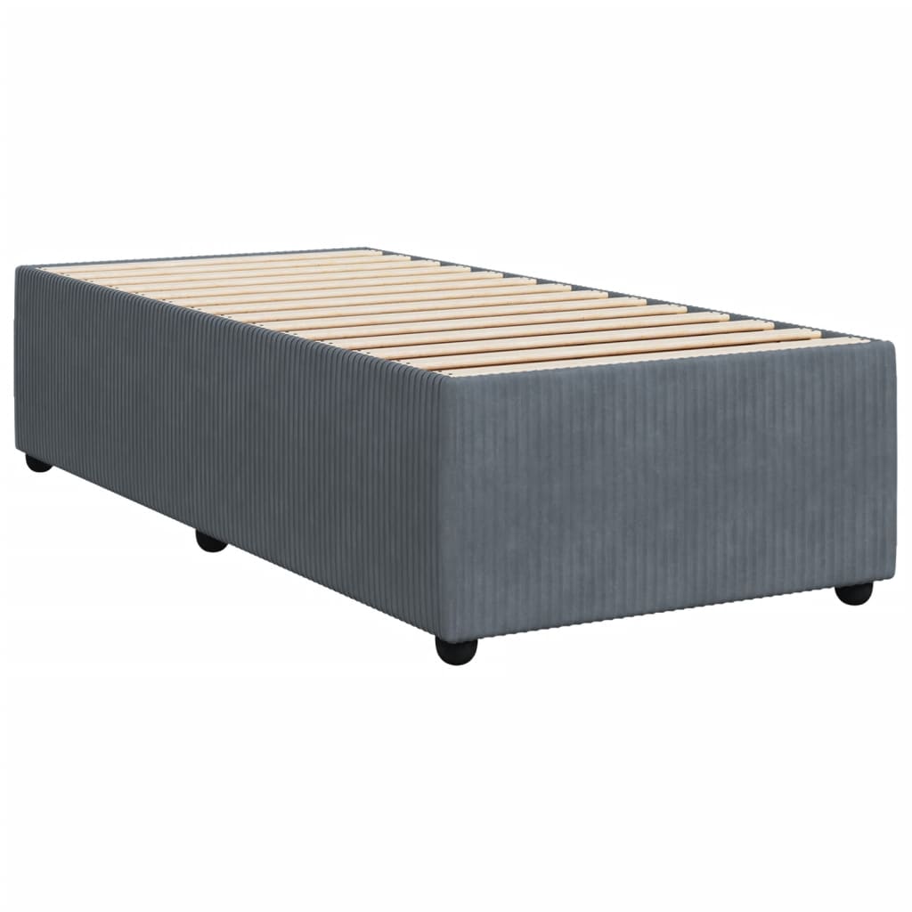 Cadre de lit sans matelas gris foncé 100x200 cm velours