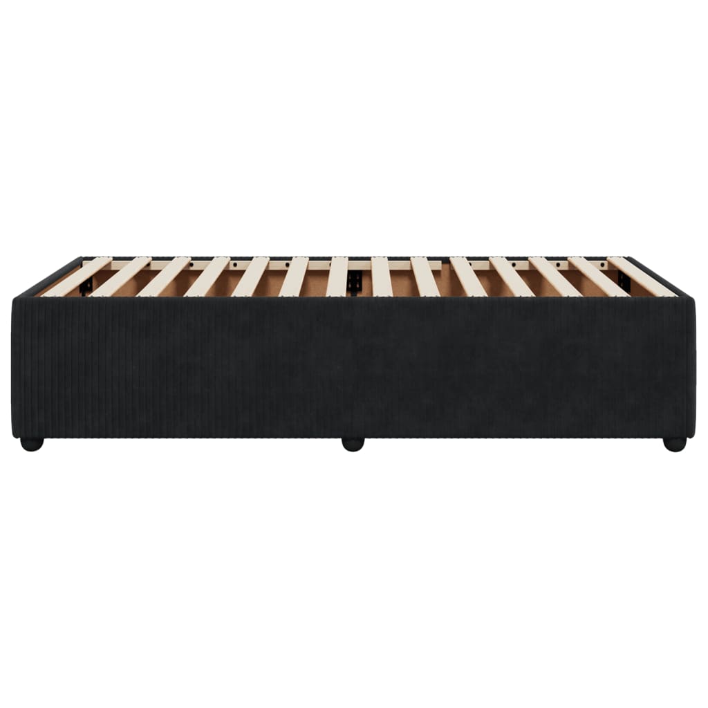 Cadre de lit sans matelas noir 100x200 cm velours