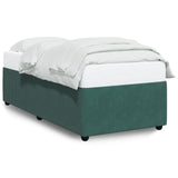 Cadre de lit sans matelas vert foncé 100x200 cm velours