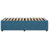 Cadre de lit sans matelas bleu 100x200 cm velours