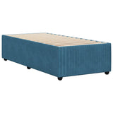 Cadre de lit sans matelas bleu 100x200 cm velours