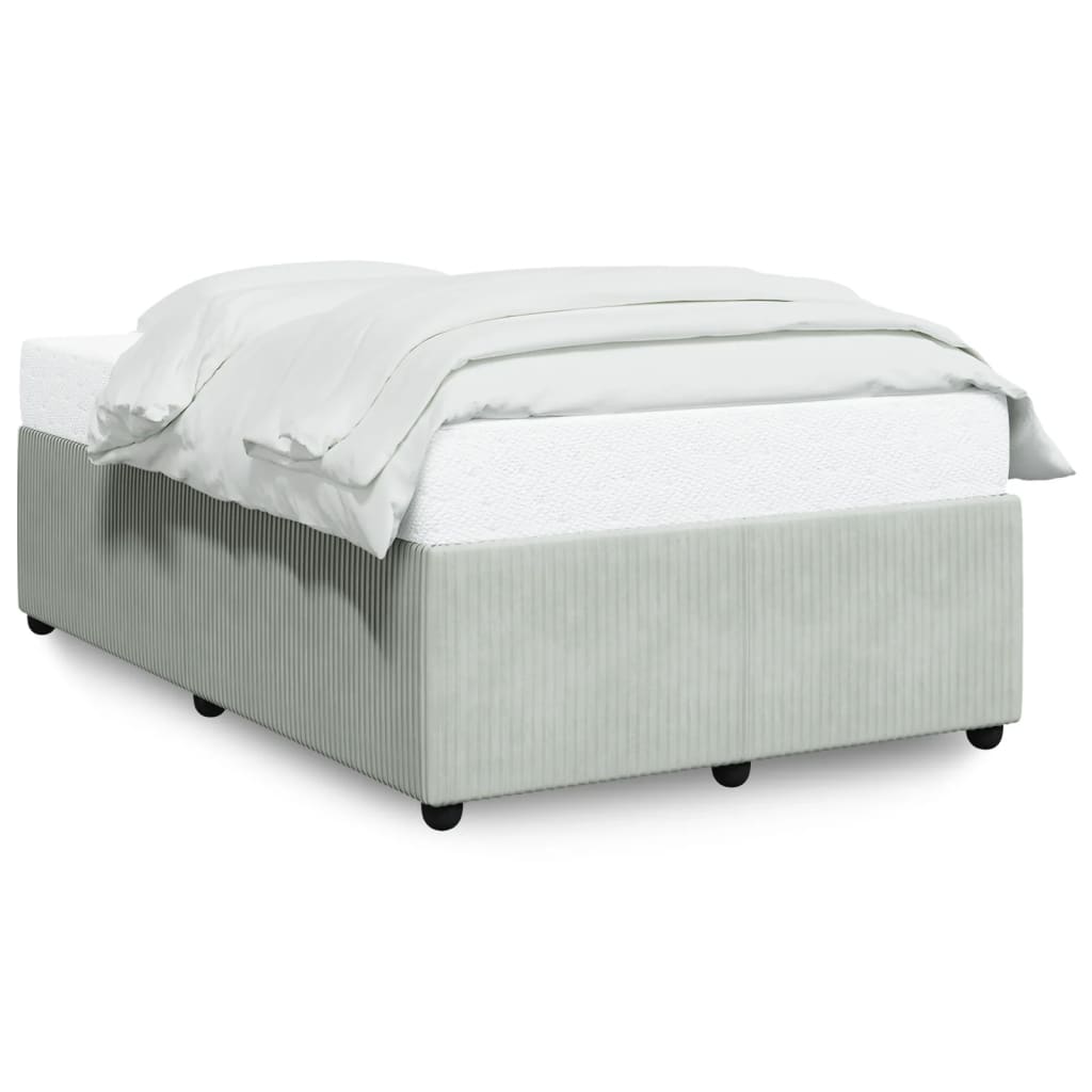 Cadre de lit sans matelas gris clair 120x190 cm velours