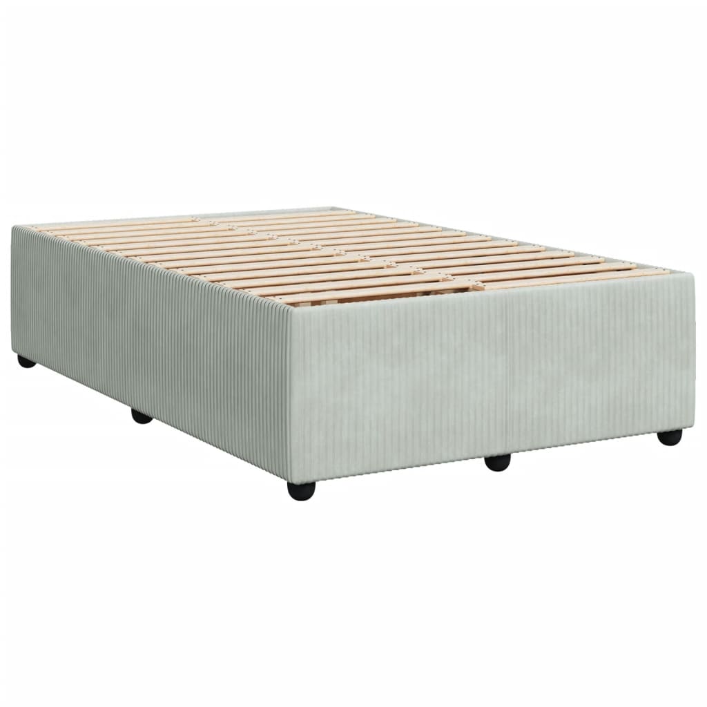 Cadre de lit sans matelas gris clair 120x190 cm velours