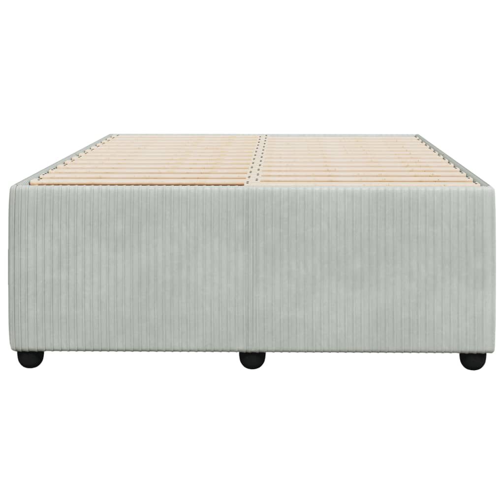 Cadre de lit sans matelas gris clair 120x190 cm velours