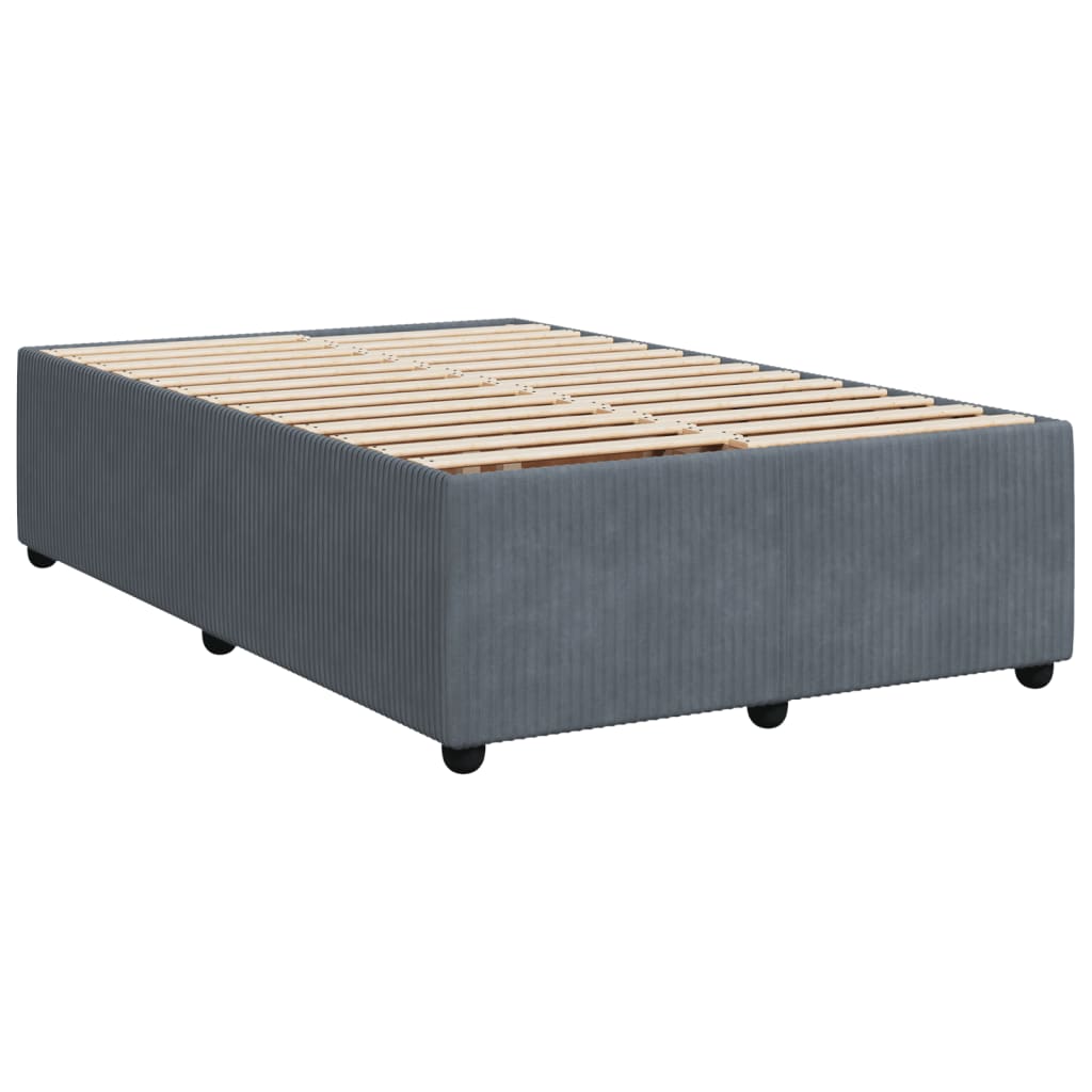 Cadre de lit sans matelas gris foncé 120x190 cm velours