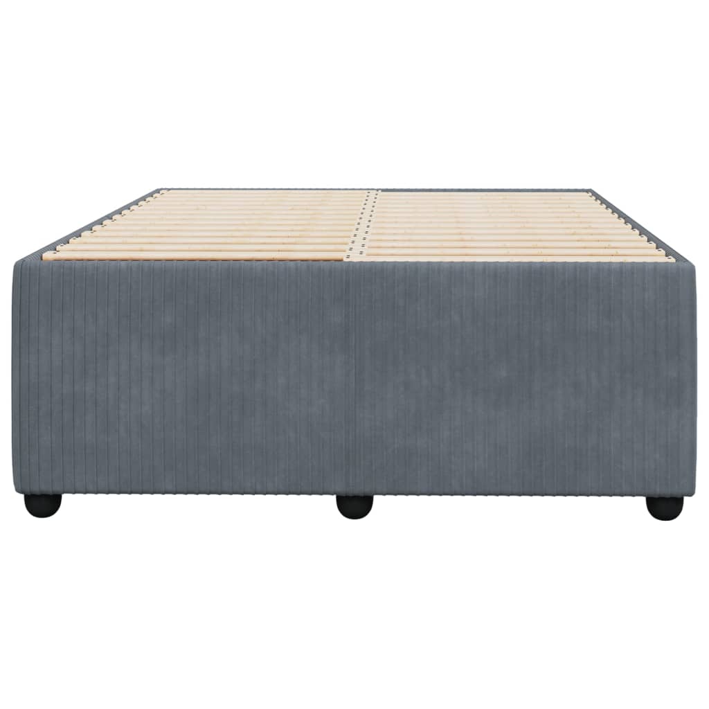 Cadre de lit sans matelas gris foncé 120x190 cm velours