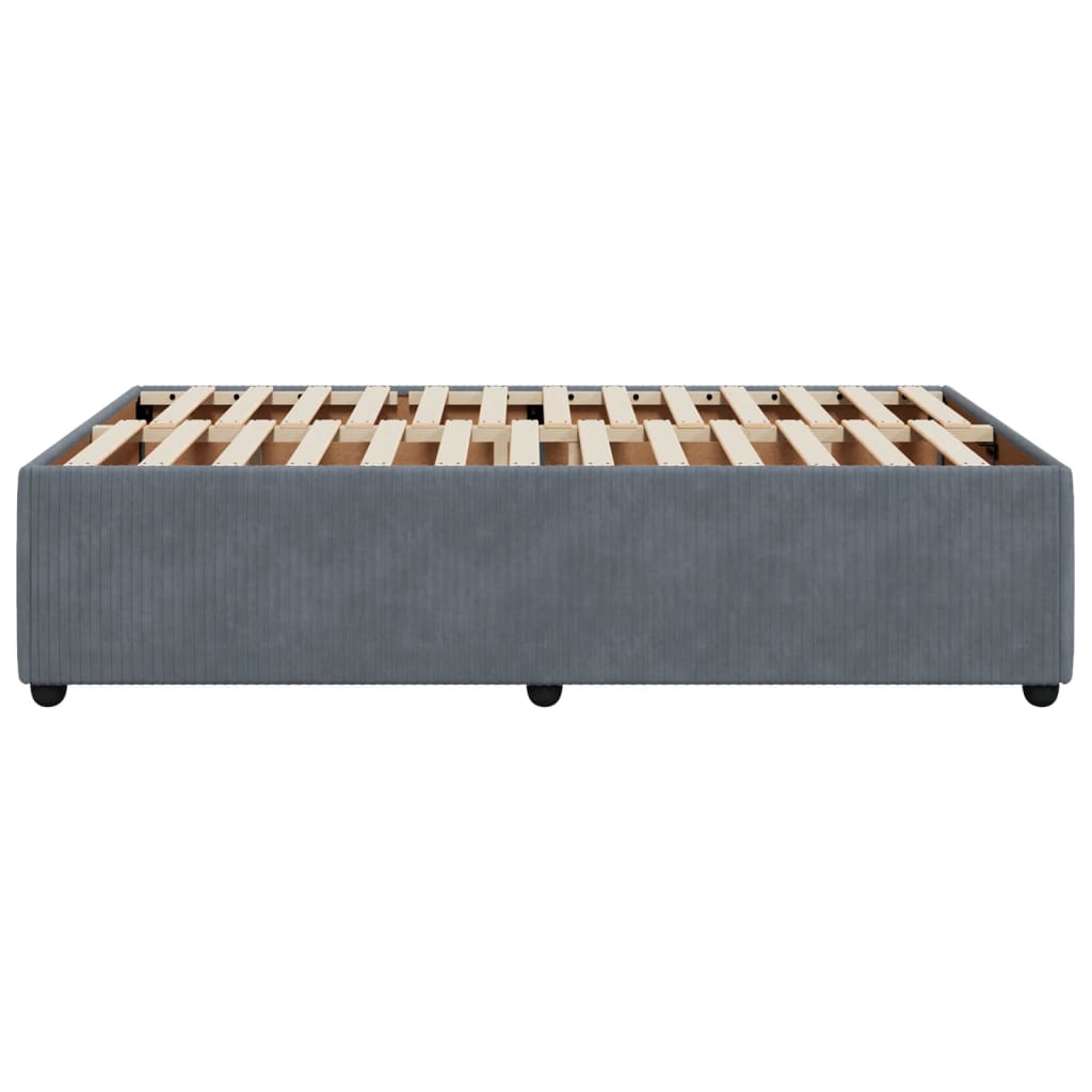 Cadre de lit sans matelas gris foncé 120x190 cm velours