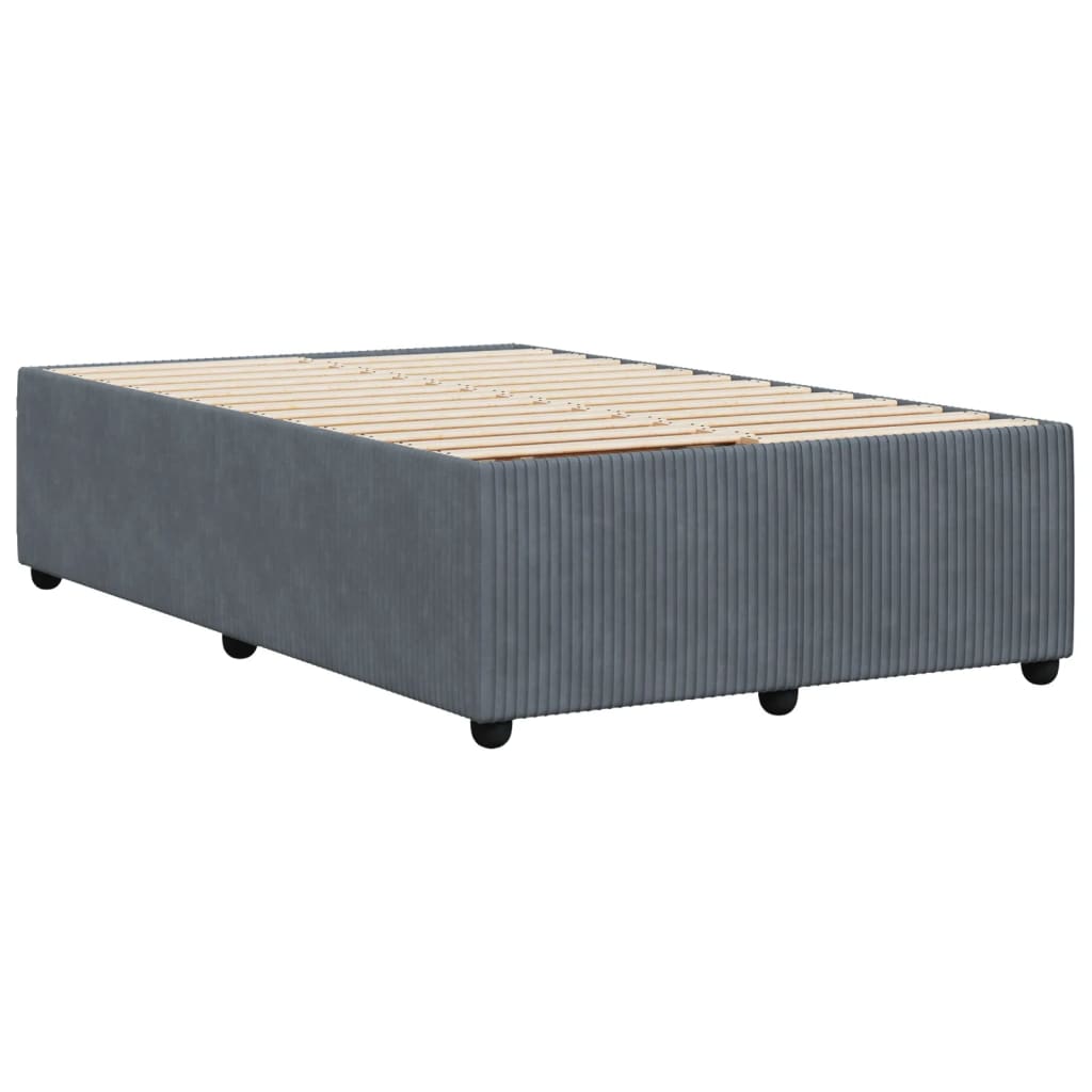 Cadre de lit sans matelas gris foncé 120x190 cm velours