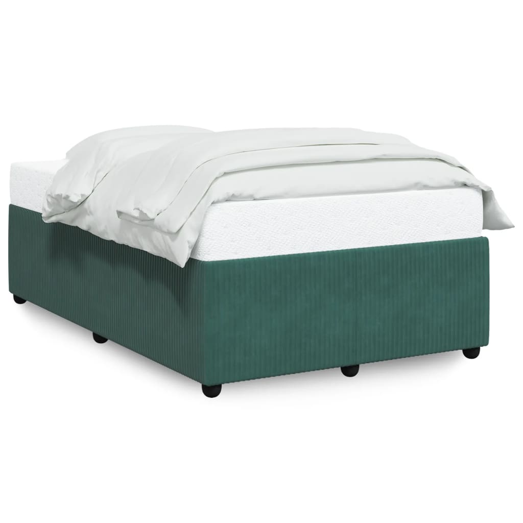 Cadre de lit sans matelas vert foncé 120x190 cm velours