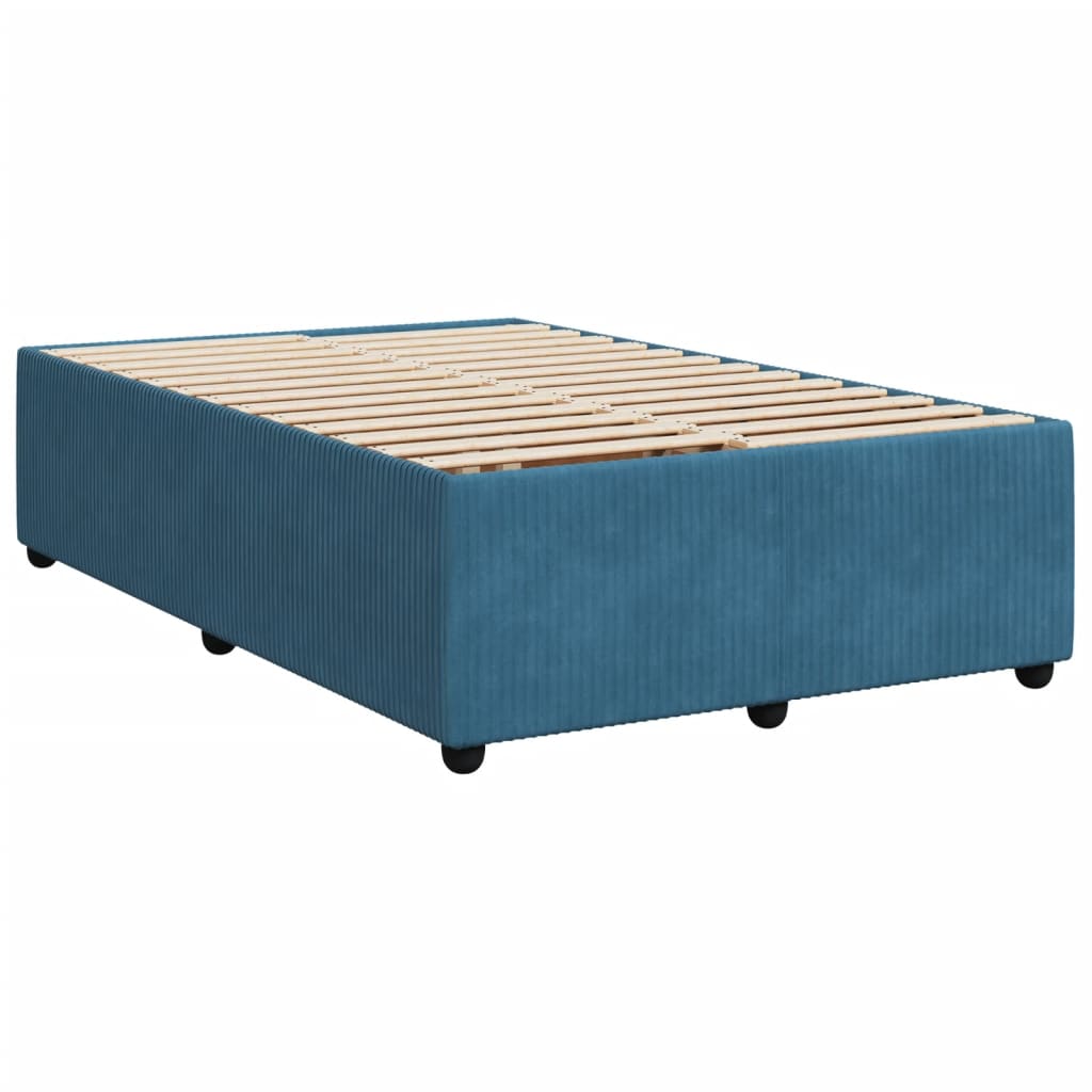 Cadre de lit sans matelas bleu 120x190 cm velours