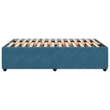 Cadre de lit sans matelas bleu 120x190 cm velours