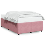 Cadre de lit sans matelas rose 120x190 cm velours