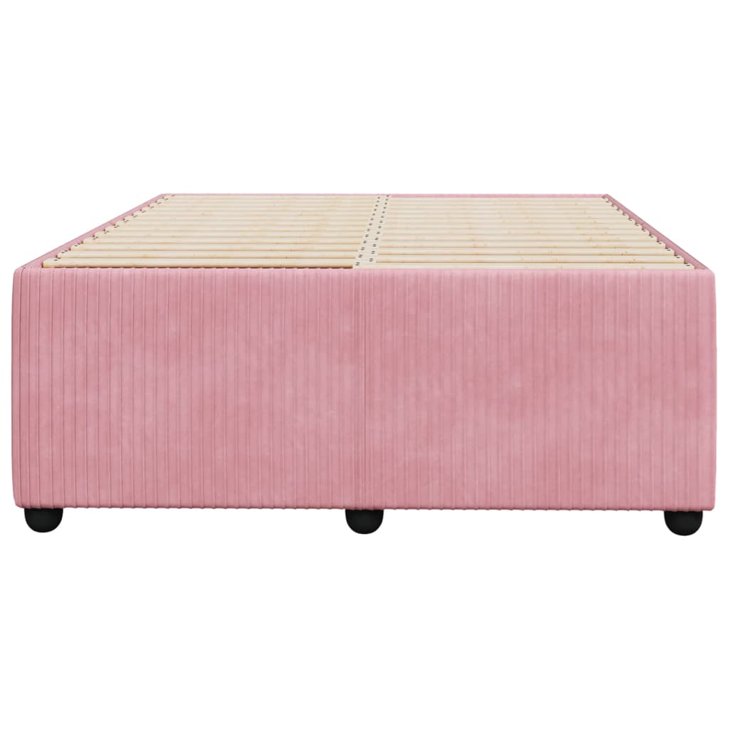 Cadre de lit sans matelas rose 120x190 cm velours