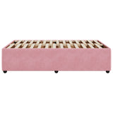 Cadre de lit sans matelas rose 120x190 cm velours