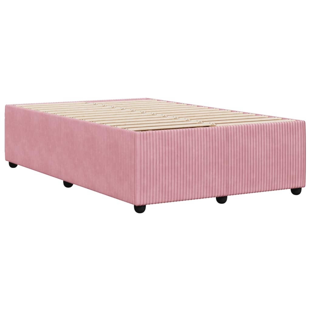 Cadre de lit sans matelas rose 120x190 cm velours