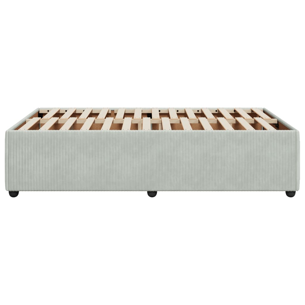 Cadre de lit sans matelas gris clair 120x200 cm velours