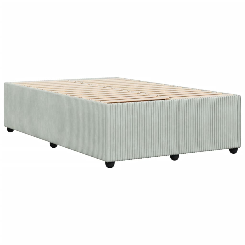 Cadre de lit sans matelas gris clair 120x200 cm velours