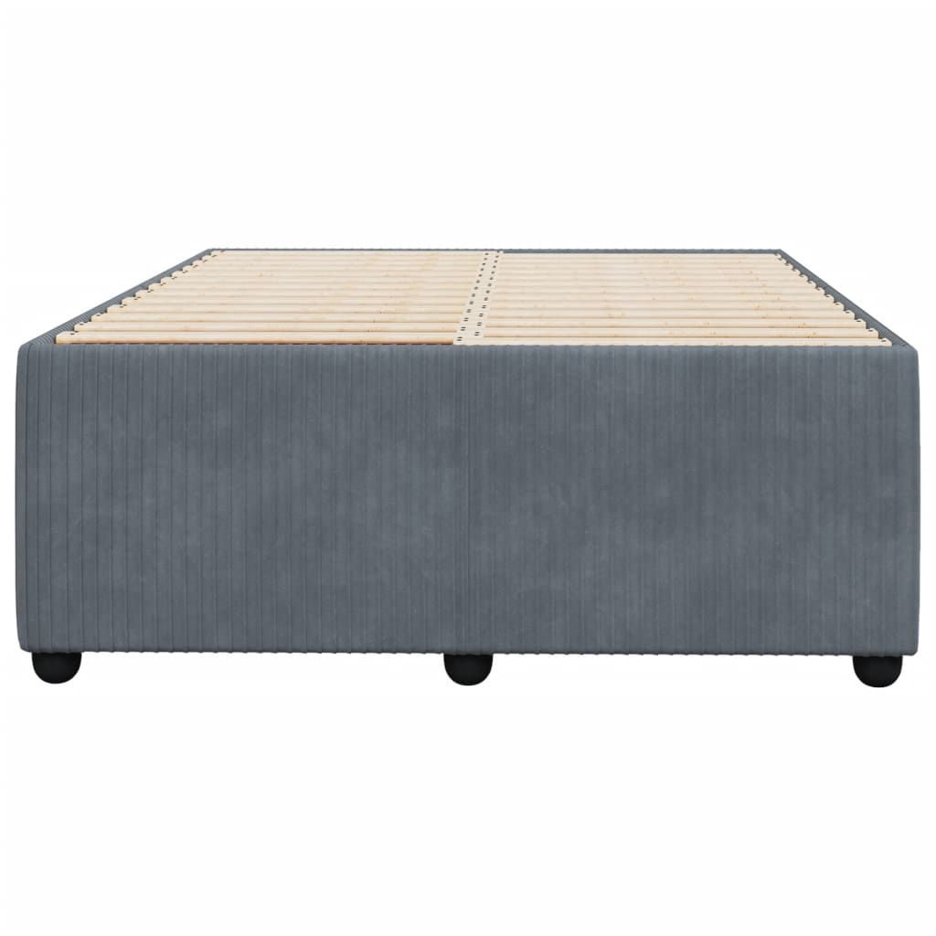 Cadre de lit sans matelas gris foncé 120x200 cm velours