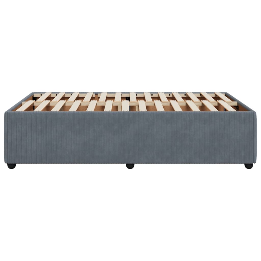 Cadre de lit sans matelas gris foncé 120x200 cm velours