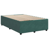 Cadre de lit sans matelas vert foncé 120x200 cm velours