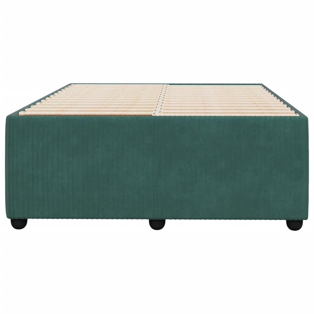 Cadre de lit sans matelas vert foncé 120x200 cm velours