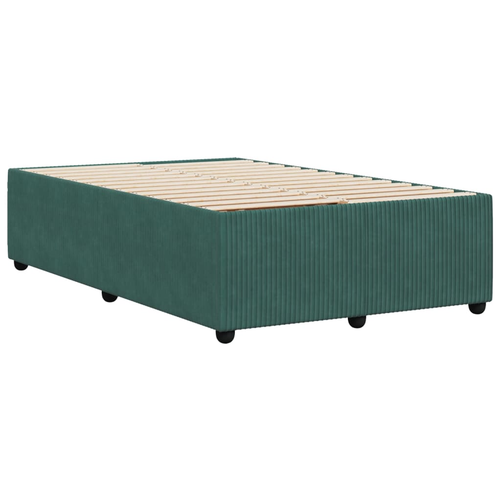 Cadre de lit sans matelas vert foncé 120x200 cm velours