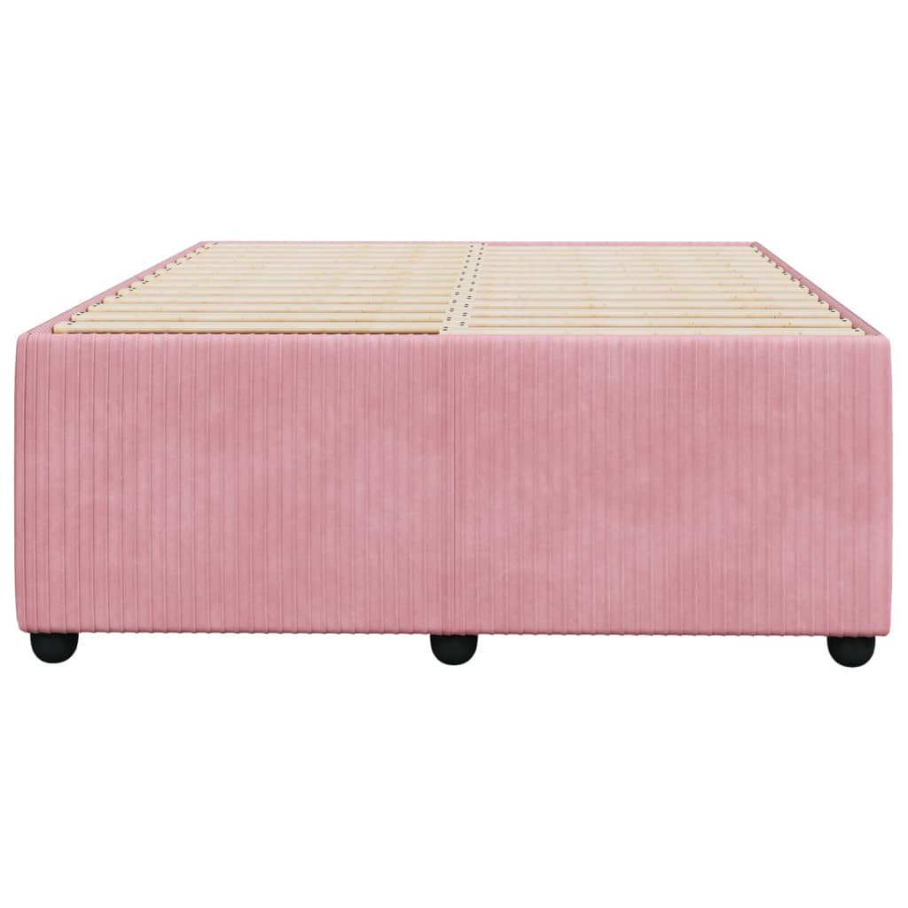 Cadre de lit sans matelas rose 120x200 cm velours