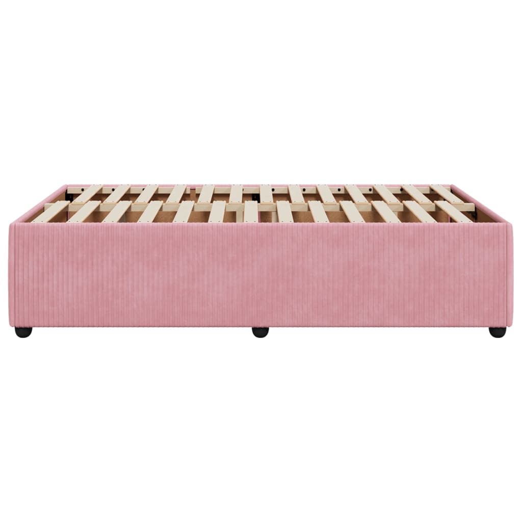 Cadre de lit sans matelas rose 120x200 cm velours