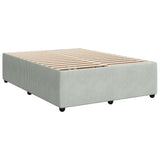 Cadre de lit sans matelas gris clair 140x190 cm velours