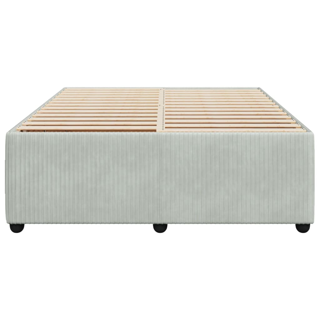 Cadre de lit sans matelas gris clair 140x190 cm velours