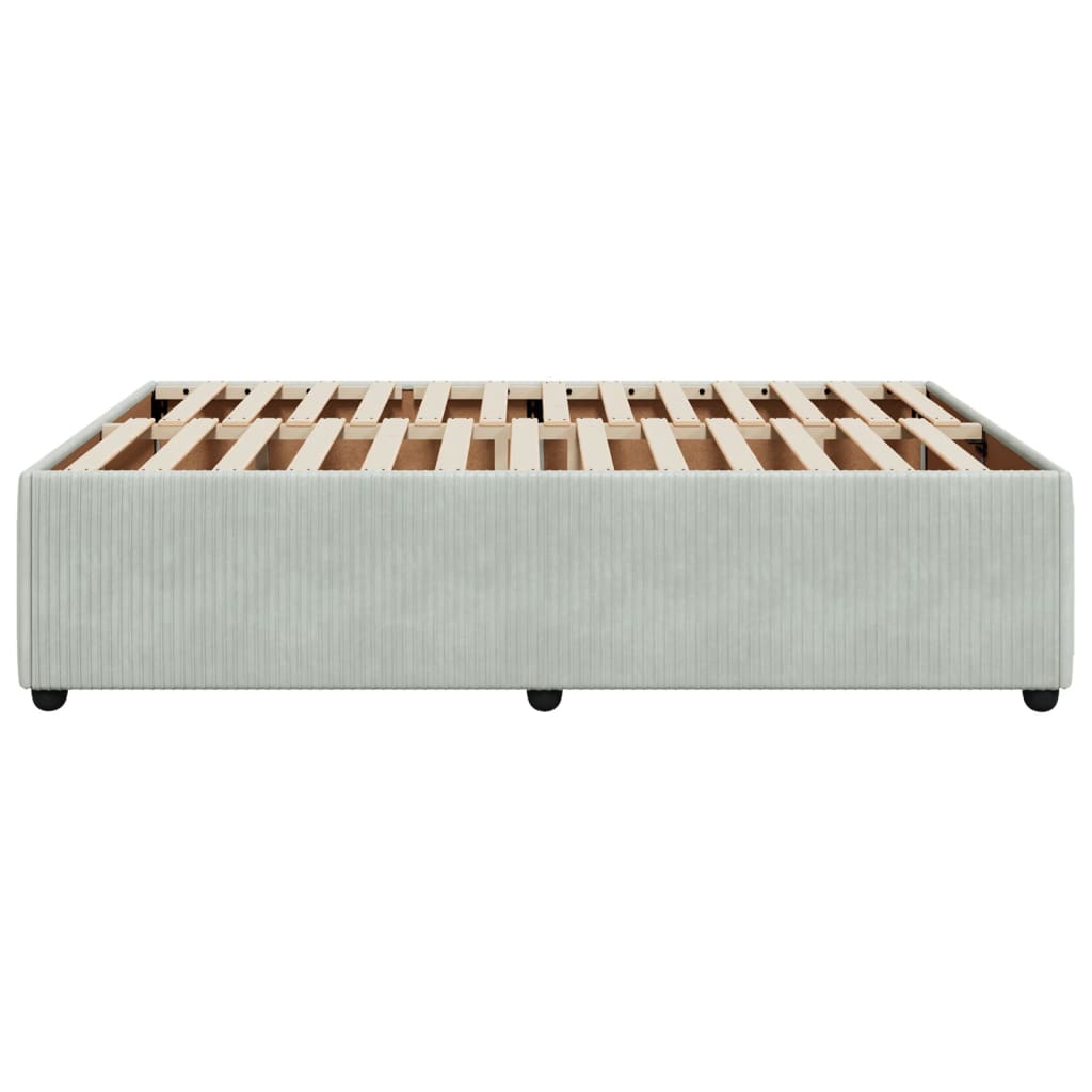 Cadre de lit sans matelas gris clair 140x190 cm velours