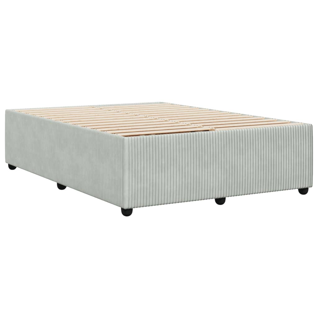 Cadre de lit sans matelas gris clair 140x190 cm velours