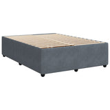 Cadre de lit sans matelas gris foncé 140x190 cm velours