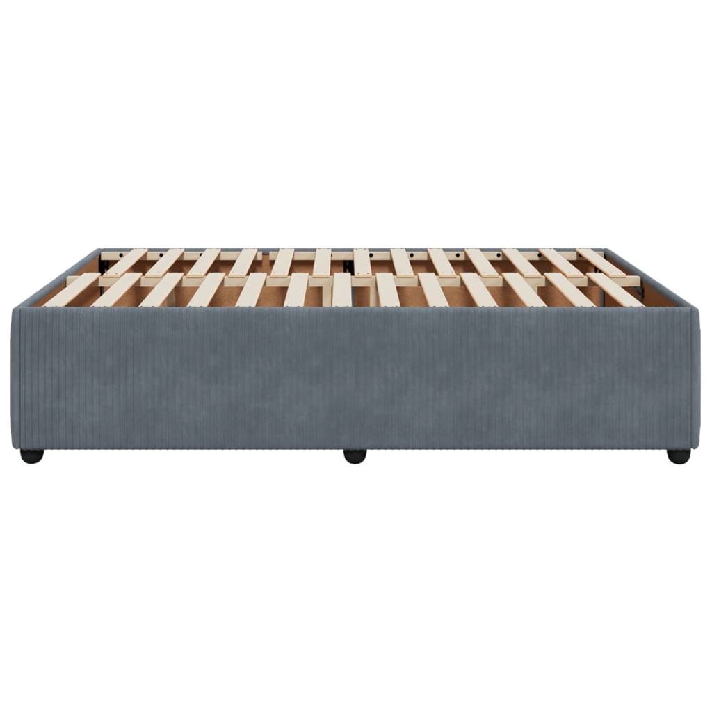 Cadre de lit sans matelas gris foncé 140x190 cm velours