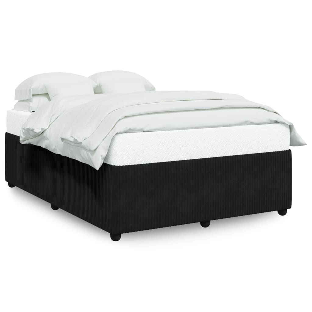 Cadre de lit sans matelas noir 140x190 cm velours