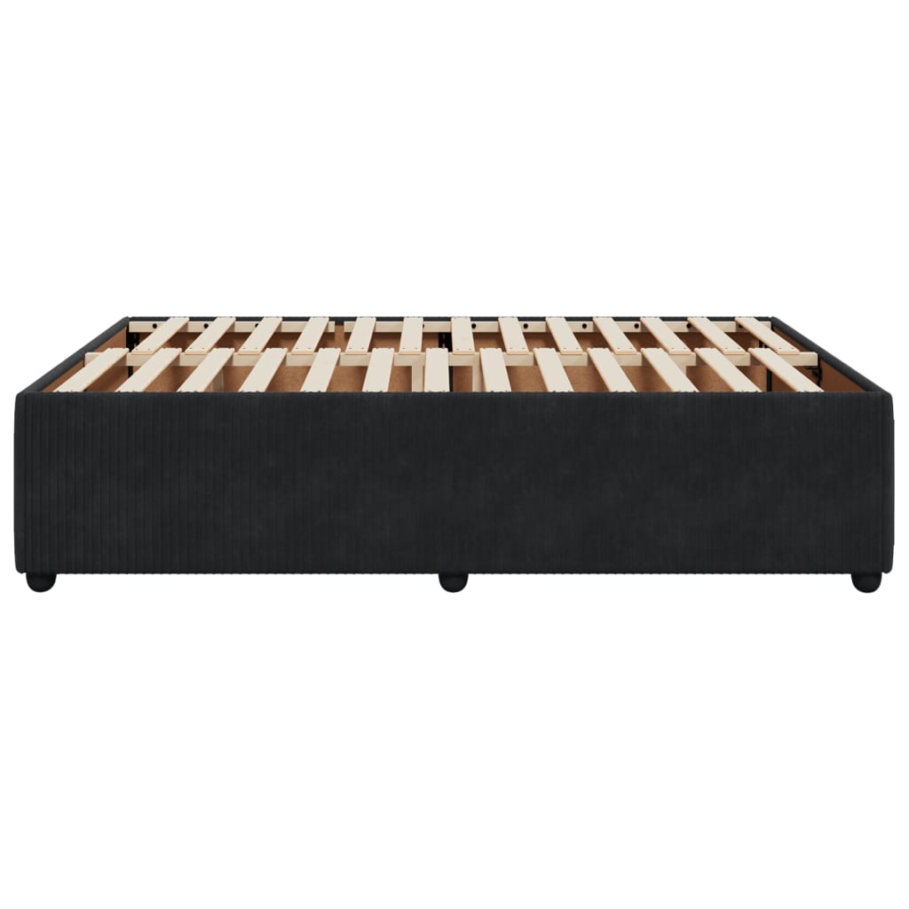 Cadre de lit sans matelas noir 140x190 cm velours