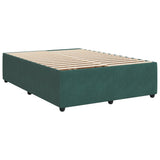 Cadre de lit sans matelas vert foncé 140x190 cm velours