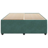 Cadre de lit sans matelas vert foncé 140x190 cm velours