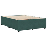 Cadre de lit sans matelas vert foncé 140x190 cm velours