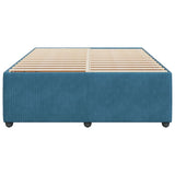 Cadre de lit sans matelas bleu 140x190 cm velours