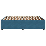 Cadre de lit sans matelas bleu 140x190 cm velours