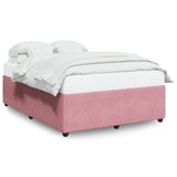 Cadre de lit sans matelas rose 140x190 cm velours