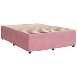 Cadre de lit sans matelas rose 140x190 cm velours