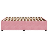 Cadre de lit sans matelas rose 140x190 cm velours