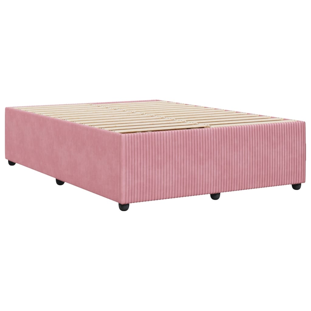 Cadre de lit sans matelas rose 140x190 cm velours