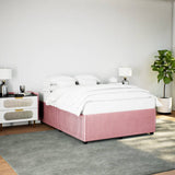 Cadre de lit sans matelas rose 140x190 cm velours