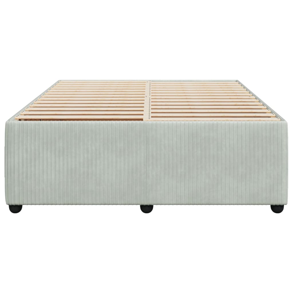 Cadre de lit sans matelas gris clair 140x200 cm velours