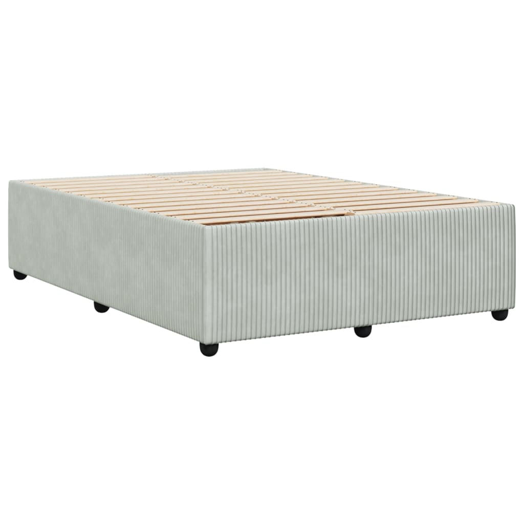 Cadre de lit sans matelas gris clair 140x200 cm velours